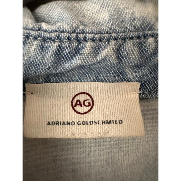 Adriano Goldschmied AG Denim Chambray Button Down Shirt Light Wash Western XS - Picture 4 of 6